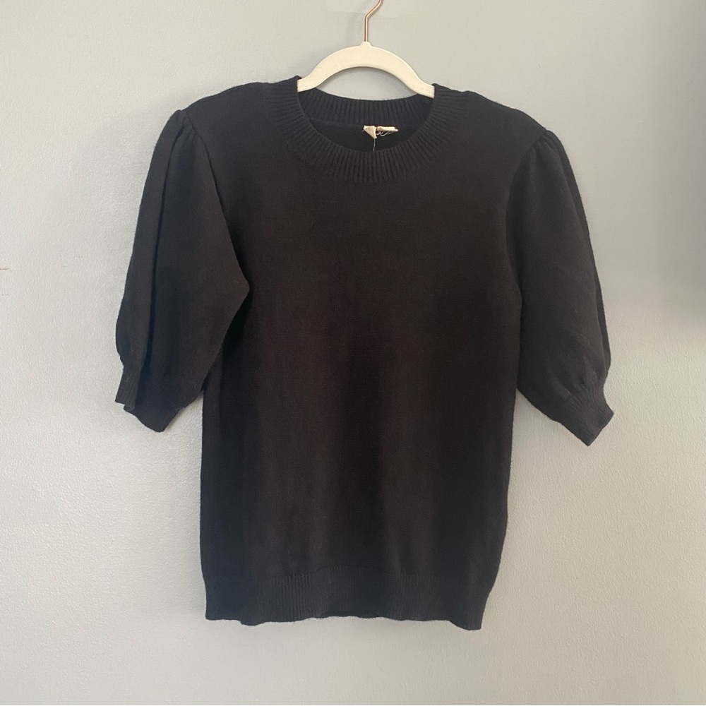 Moth by Anthropology Women's Black Balloon Sleeve Sweater SZ M